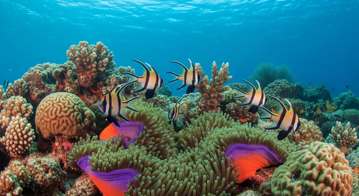 Banggai cardinalfish on a reef, Central Sulawesi